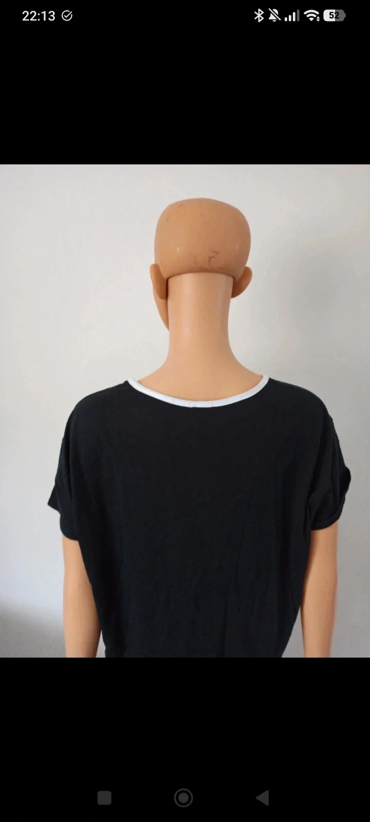T-shirt preto feminino Happy – Tamanho S – 100% algodão – Corte largo – photo 2